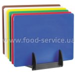 Набор разделочных досок Hendi 825686 6шт HACCP 450x300x(H)10 и стойка